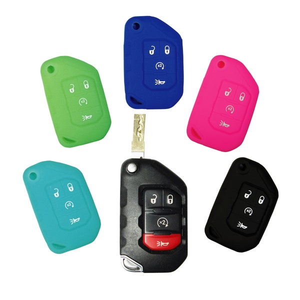 Key Fob Keyless Entry Rubber Remote Cover Fits Jeep Wrangler 2018 2019 2020 2021 2022 2023 2024 part# DDGA104N