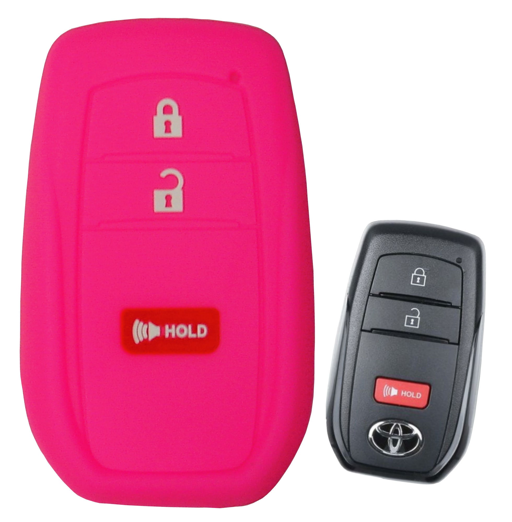 YIKECASE Diamond Keychain Key Fob Cover For Toyota Camry, Venza, RAV4 - 4 Buttons (Women's Gift)