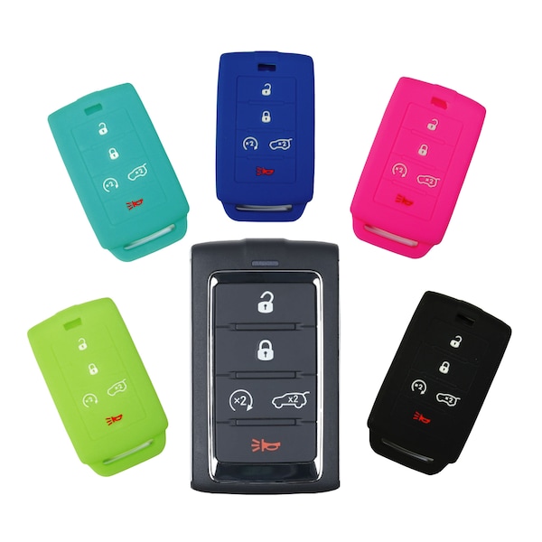 A Key Fob Keyless Entry Rubber Remote Cover Fits Jeep Grand Cherokee Wagoneer 2021 2022 2023 2024 part# DDGA115N