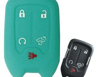 Couvre-porte-clés en caoutchouc de silicone à distance d'entrée sans clé GMC Sierra Terrain (2019-2022) # GMC155N