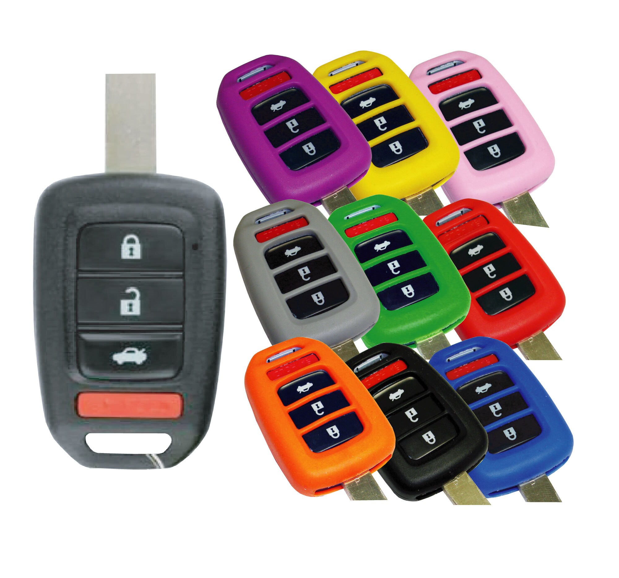 RFC 2-Button Keyless Entry Fob Case For Honda HR-V Jazz 2013-2020 - Black
