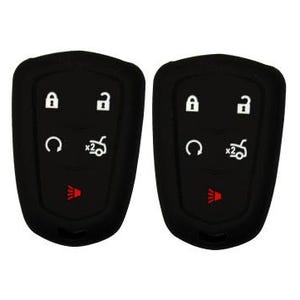 2-Pack Keyless Entry Remote Rubber Key Covers For Cadillac Fob with Crest and Wreath logo