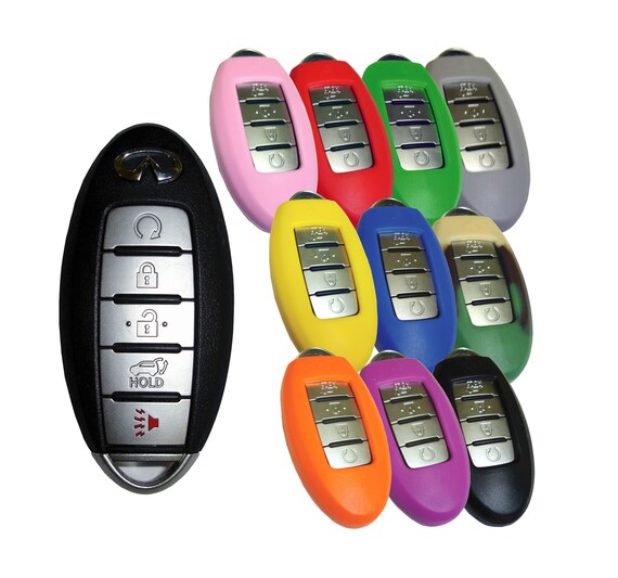 Silicone Key Case Cover For Nissan Rogue, Murano, Altima – 5 Button Remote Fob Protector, Black