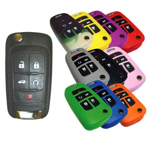 Keyless Entry Flip Key Fob Remote Rubber Cover Fits Chevrolet Buick Chevy Camaro Cruze Volt Malibu Terrain part# GMC95