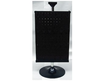 A 2 Sided Black Plastic Countertop Pegboard Spinner Vendor Display Rack w/Hooks #ctd48black