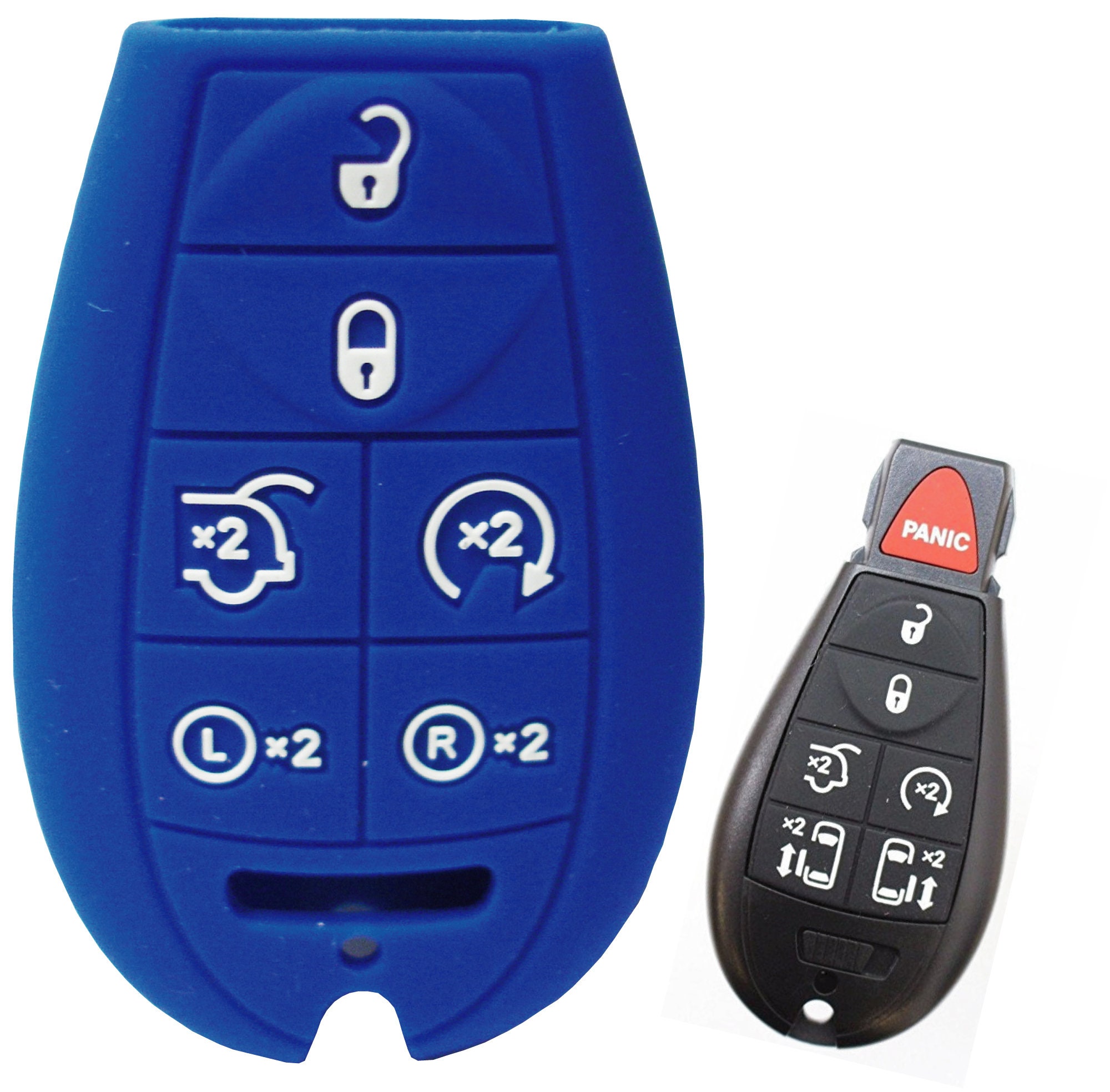 Remote Control Key Fob Rubber Pad 4 Buttons Fit For Chrysler Dodge Jeep 2 Pack 
