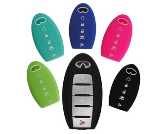 New Black Silicone Protect Skin Smart 5 Buttons Remote Key Holder Fob Cover Bag for INFINITI JX35 QX60 QX80 