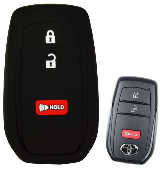 thumbnail image 2 of Black Rubber Key Fob Cover For Toyota (2024-2025) | Protective Skin For Corolla, Tacoma & More | TYOTAG203N 2 of 6