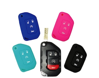 Jeep Wrangler (w/remote start) Keyless Entry Remote Silicone Rubber Key Fob Cover (2018-2026) DDGA104N