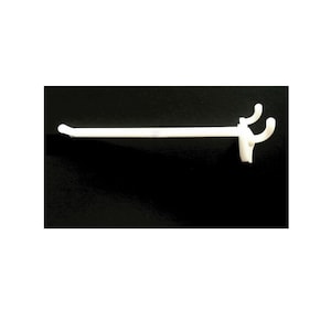 50 plastic white peg pegboard hooks 4 inches long by 1/8 thick for display rack.