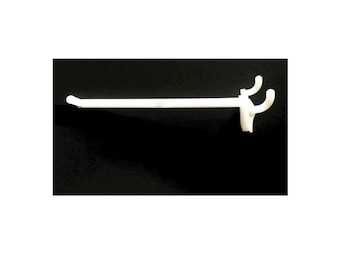 50 plastic white peg pegboard hooks 4 inches long by 1/8 thick for display rack.