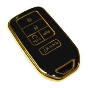 TPU Plastic Keyless Entry Key Fob Remote Black Gold Cover Fits Honda Accord Civic Pilot CRV
