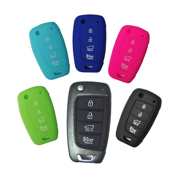 Keyless Entry Remote Rubber Cover for Flip Key Skin Case fits Hyundai 2021 2022 2023 Elantra Sonata part# HYKIK134N