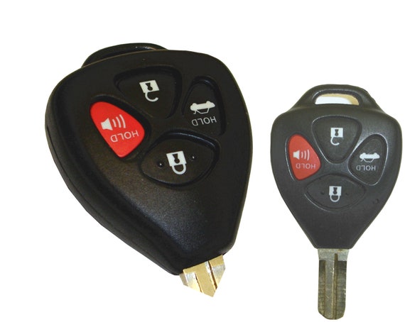 Guscio Portachiavi Auto Con Lama | Sostituzione Per Corolla, RAV4, Camry (Nero 4 Tasti)