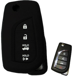 Keyless Entry Key Fob Rubber Remote Cover for Flip Key for Toyota Camry 2018 2019 2020 2021 2022 2023 2024 2025 part# TYOTAG124N