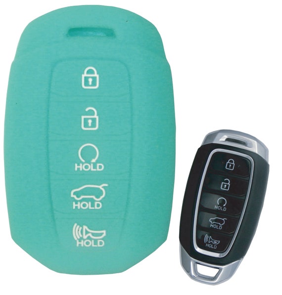 thumbnail image 2 of Hyundai Key Fob Cover REPROTECTING Silicone Rubber Key Fob Cover Compatible With 7 Buttons 2019-2023 Hyundai Sonata Nexo 2022 Hyundai Tucson 2023 Palisade Santa Fe (Pink/Pink) (7 Buttons Key Fob Protector 2 of 14