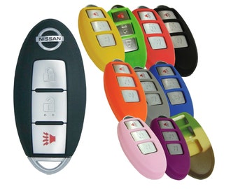 Lot de 2 protège-clés en caoutchouc pour télécommande d'entrée sans clé Nissan pour note 370Z Juke Leaf Rogue Versa NSSNF33