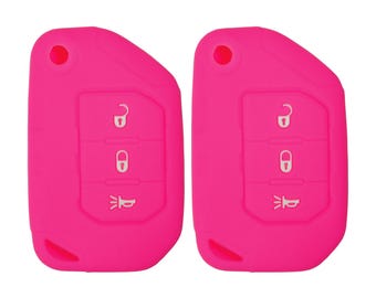 2- Pack Jeep Wrangler (without engine start) Keyless Entry Remote Silicone Rubber Key Fob Cover (2018-2026) DDGA123N