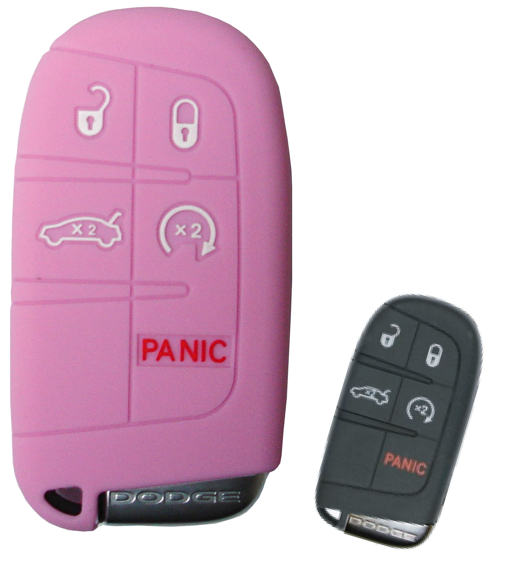 2-Pack Replacement Keyless Entry Remote Cases For Chrysler Jeep Dodge – 6-Button Shells – No Programming Needed