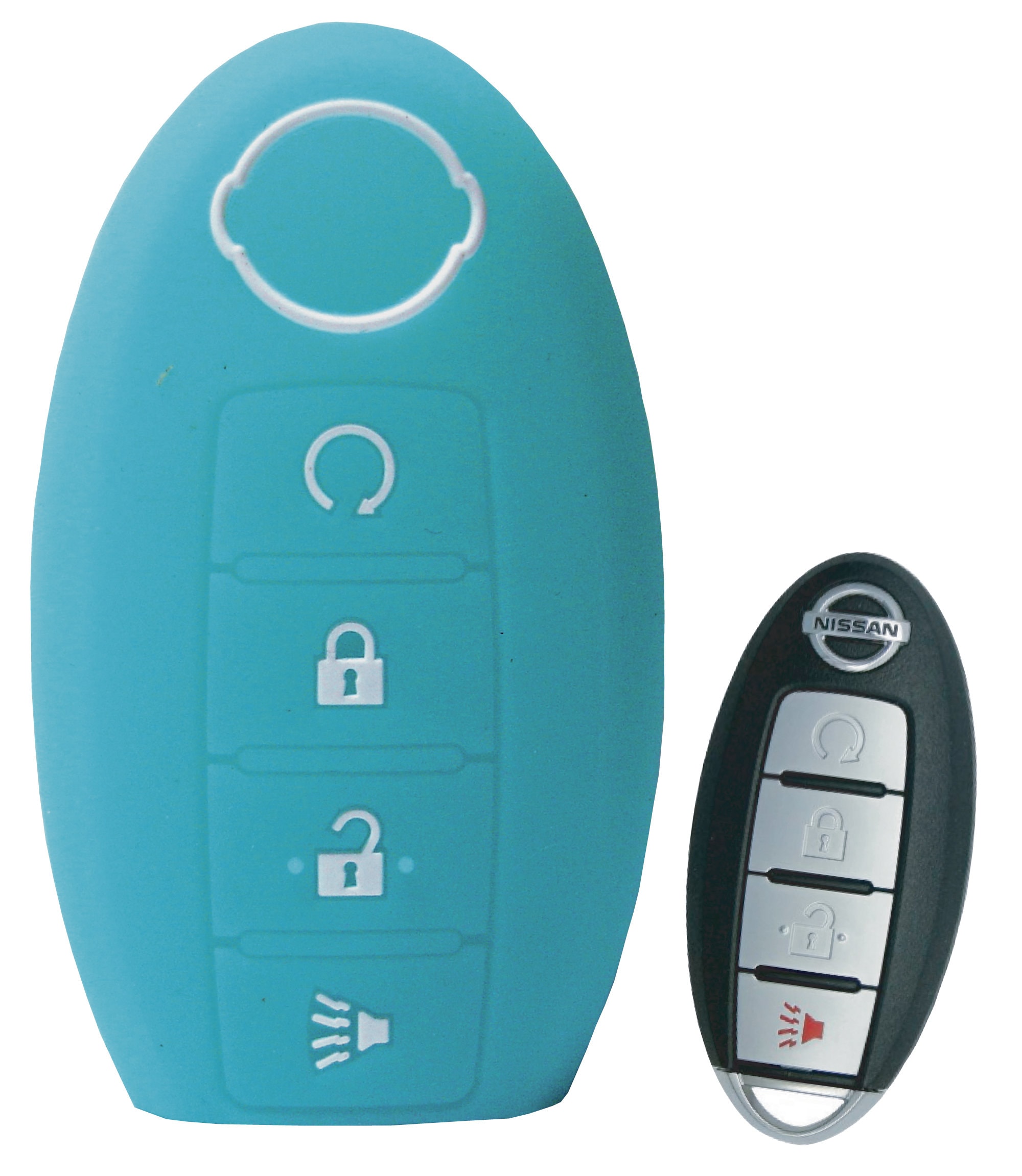 Ysbxitu Funda Para Llave Con Textura De Fibra De Carbono Para Nissan Rogue Sentra Altima Kicks Murano Versa Frontier Pathfinder Titan GT-R Juke J10 J11 X-Trail - Funda Protectora Anti Caída Con