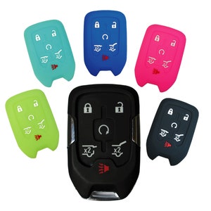 Keyless Entry Key Fob Silicone Rubber Remote Cover Fits Chevrolet Chevy 2015 2016 2017 2018 2019 2020 Tahoe Suburban part# GMC166N