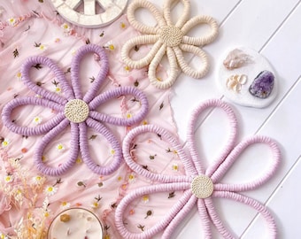 Flower Wall Hanging | Whimsical Trio | Girls room | kids decor  | wall decor | kids bedroom | Nursery decor | Girls room decor |