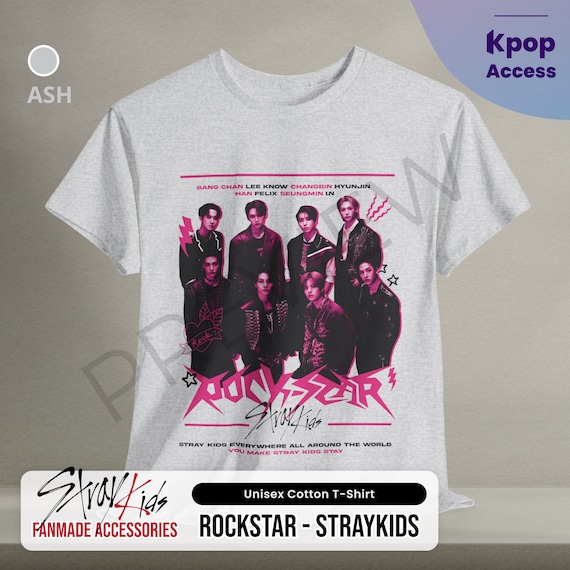 T-Shirt Kpop Stray Kids Rock-Star Unisexe - Haut Décontracté Streetwear Confortable Pour Hommes Et Femmes