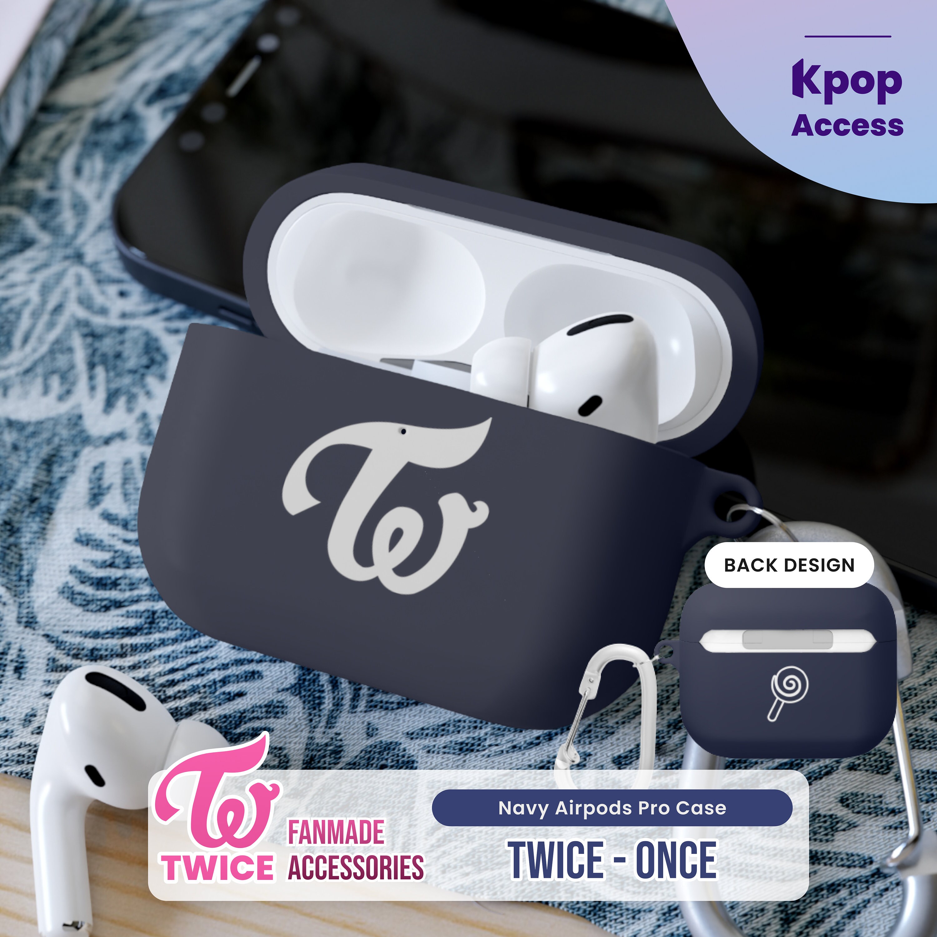 TWICE Airpods Case: Kpop Fanmade Merch - Navy or Black - Etsy