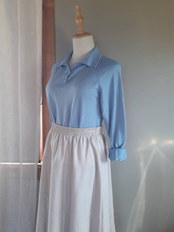 Vintage Collared Softest Merino Knit Sweater 1950s