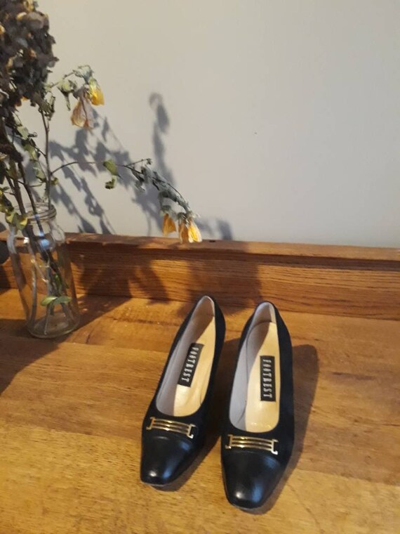 Vintage Black Pumps 1930s Flapper Shoes
