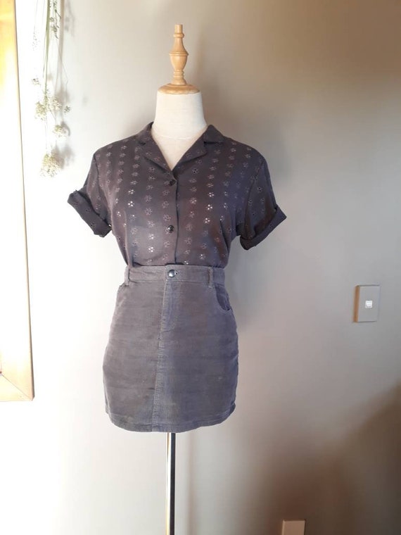 Vintage 90s Short Sleeve Blouse Broderie Anglaise