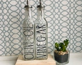 Olive Oil and Vinegar Set, Olive Oil Set, Olive Oil and Vinegar Dispensers, Glass Olive Oil Dispensers, Rae Dunn inspired