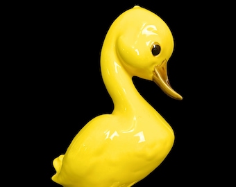 Vintage Yellow Duck / Duckling - Ceramic - Made in USA - Approx. 8" - Super Cute!
