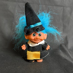 Vintage Troll Doll - Messy Blue Haired - Cute