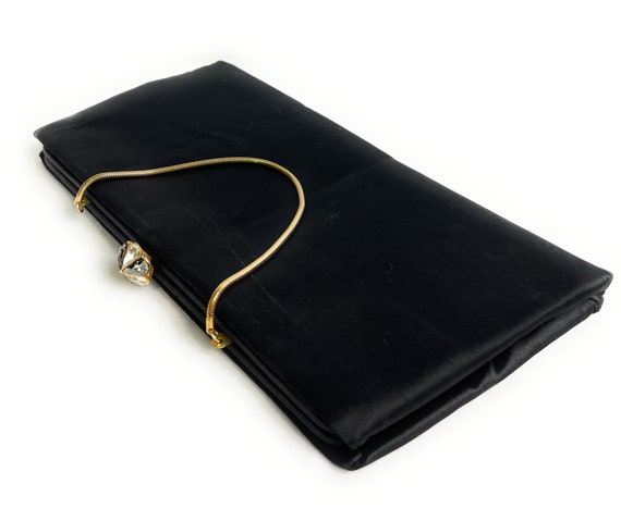 Vintage Clutch / Handbag - After Five - Black wit… - image 3