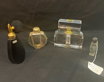 Empty Vintage Perfume Bottles - Lot of 4 - Fragrance Bottles - Glass