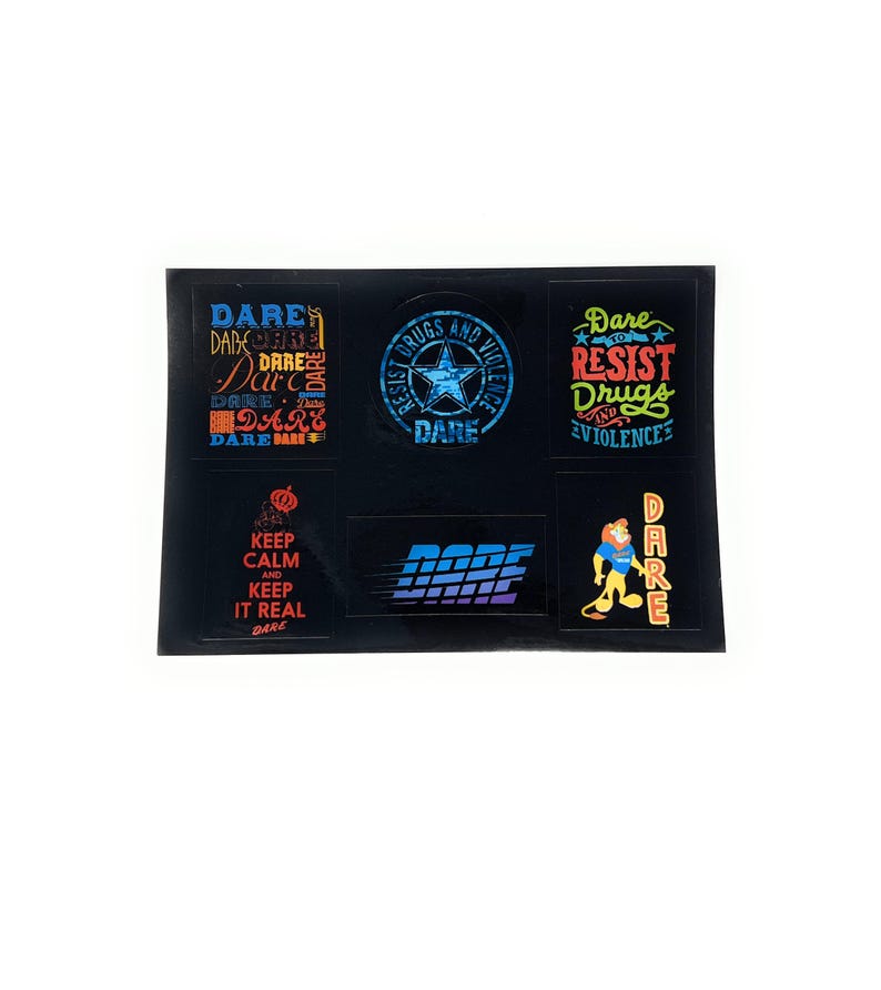 Raredare Sticker Vintage D.A.R.E Sticker Sheet - 6 Stickers per Sheet - Sale is for 1 ...