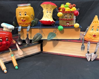 Shelf Sitters - Pommes - Tarte aux pommes, compote de pommes, Pommes - Décoration de cuisine - Lot de 5