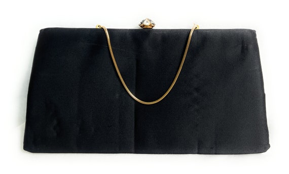 Vintage Clutch / Handbag - After Five - Black wit… - image 2