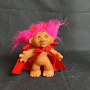 Vintage Dam 1986 Troll Doll - Devil with Pink Hair