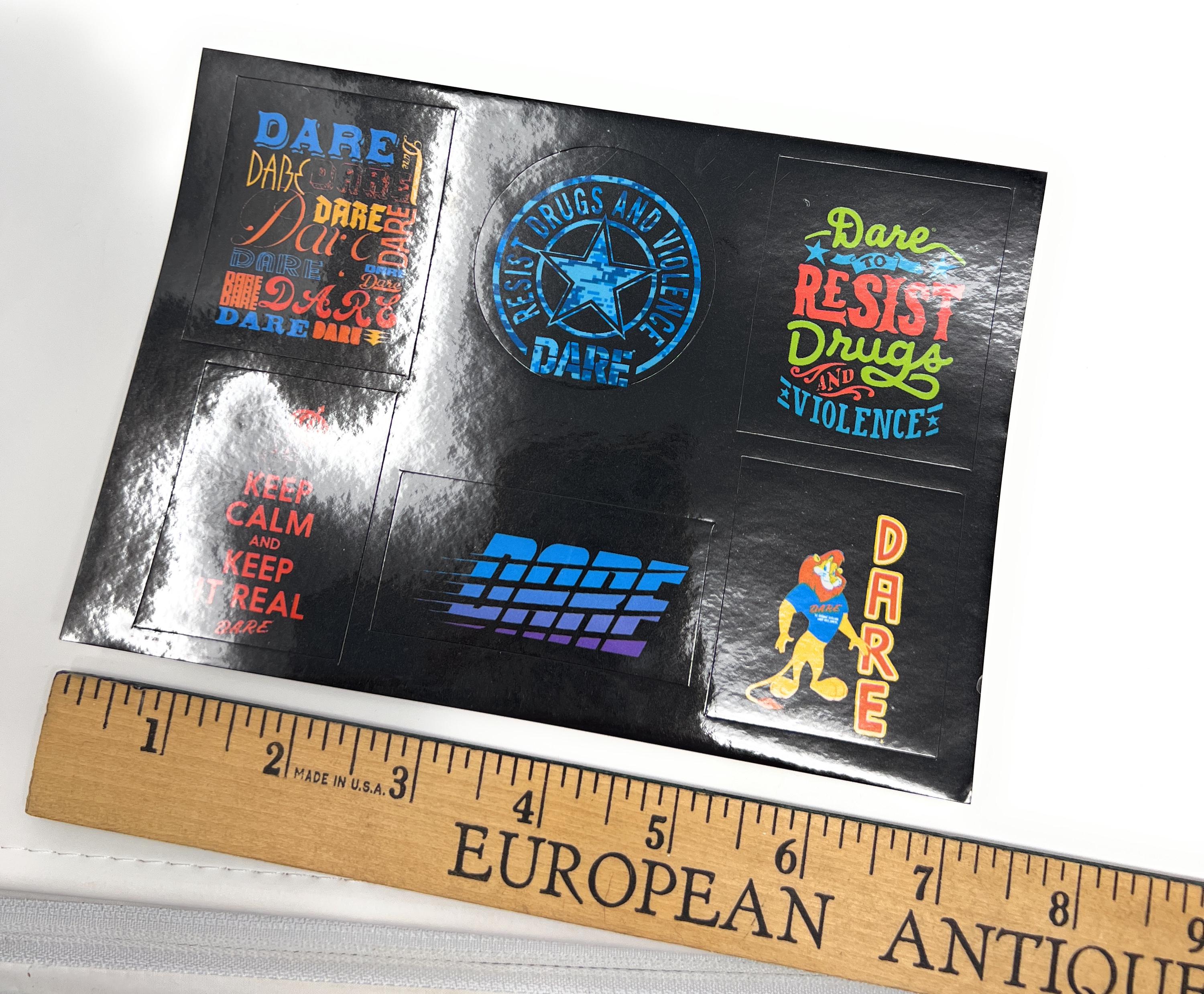Raredare Sticker Vintage D.A.R.E Sticker Sheet - 6 Stickers per Sheet - Sale is for 1 ...