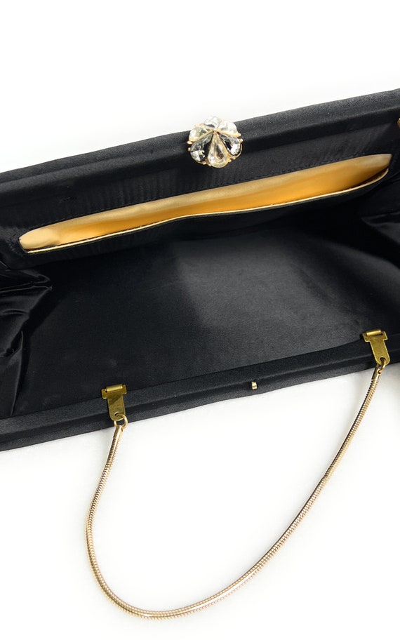 Vintage Clutch / Handbag - After Five - Black wit… - image 5