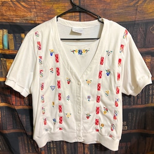 Vintage Jantzen Petite Women&#39;s Short Sleeve Top - See Photos for Sizing