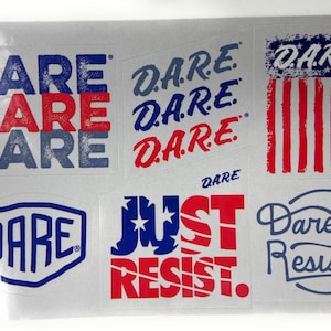 Vintage D.A.R.E Sticker Sheet - 6 Stickers Per Sheet - Sale is for 1 Sheet - Vintage DARE - America