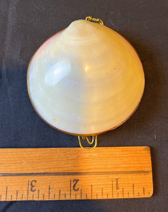 Sea Shell Brass Hinged Trinket / Jewelry Box - Se… - image 5