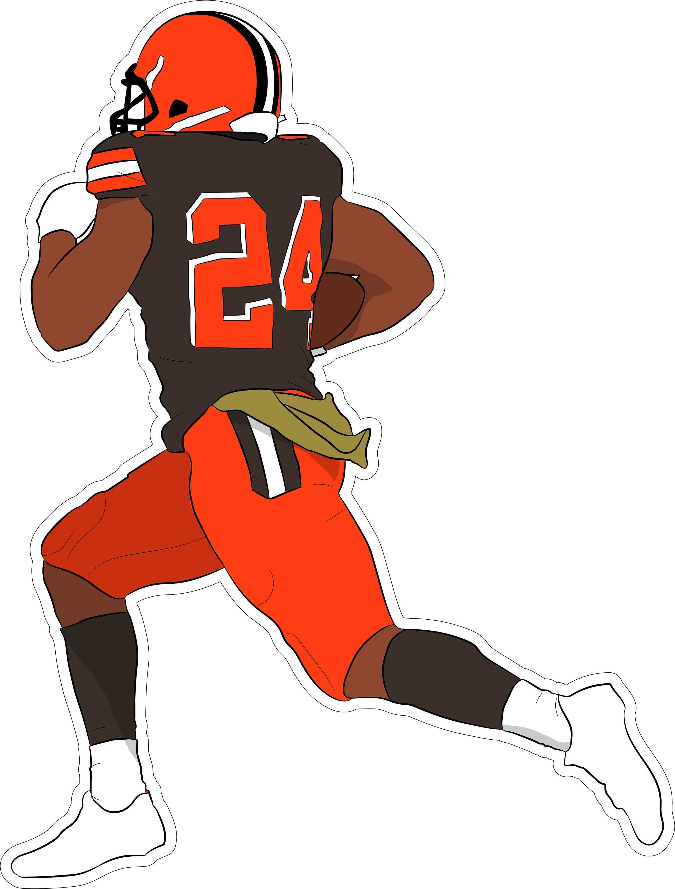 Nick Chubb Old School Sticker Etsy