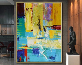 Extra Large Abstract Painting, Original Abstract Painting, Oversize Abstract Painting, Contemporary Abstract Art, Large Canvas Wall Art JE1