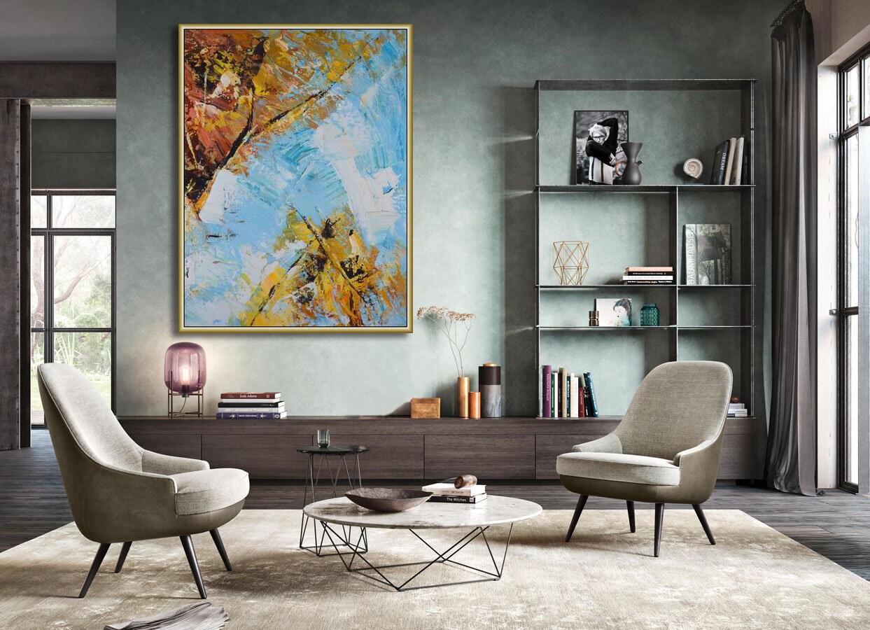 Large Abstract Art Original Contemporary Canvas Art Extra | Etsy