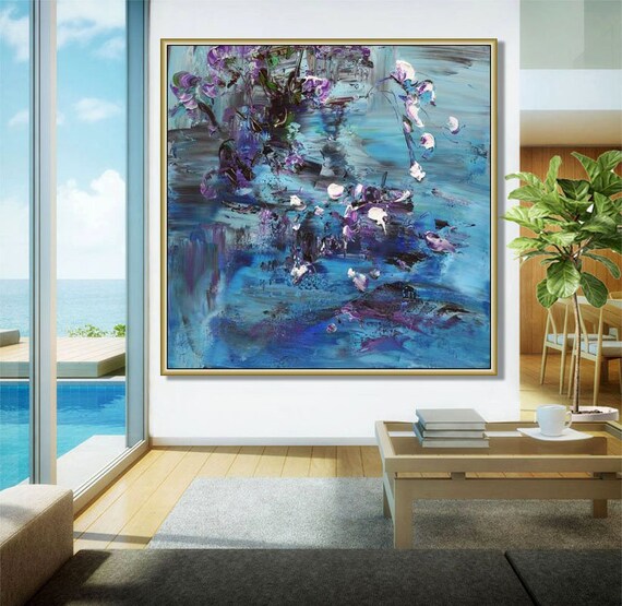 手描きのオリジナルアート、オリジナルの大型抽象画、現代