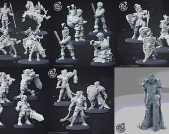 Pathfinder PC/NPC Dungeons & Dragons 10 PLAYER CHARACTER Miniatures PACK LOT